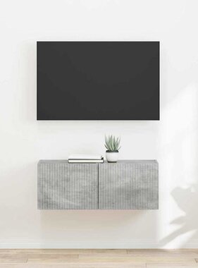 VidaXL TV Wandkast 2 pcs Beton 60 x 31 x 29.5 cm Bewerkt hout