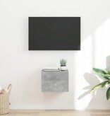 VidaXL TV Wandkast Wandgemonteerd Beton 60 x 31 x 29.5 cm Bewerkt hout