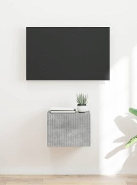 VidaXL TV Wandkast Wandgemonteerd Beton 60 x 31 x 29.5 cm Bewerkt hout