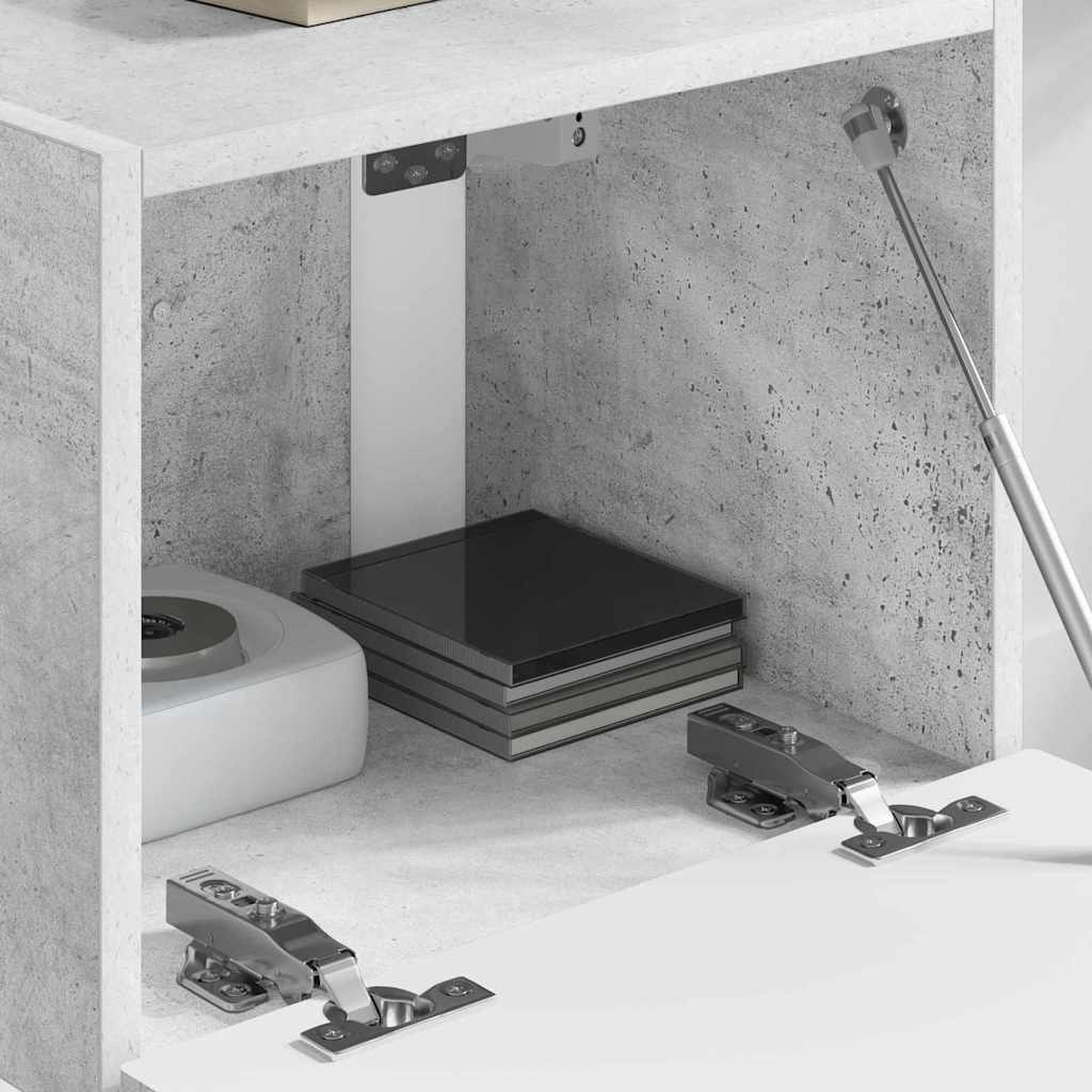 VidaXL TV Wandkast Wandgemonteerd Beton 60 x 31 x 29.5 cm Bewerkt hout