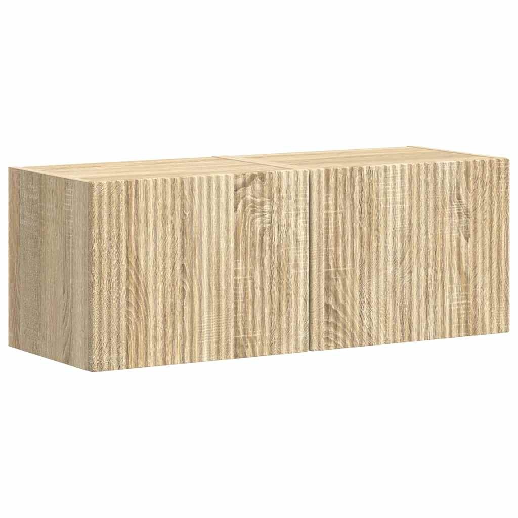 VidaXL TV Wandkast 2 pcs Sonoma 60 x 31 x 29.5 cm Bewerkt hout