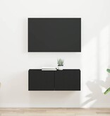 VidaXL TV Wandkast 2 pcs Zwart 60 x 31 x 29.5 cm Bewerkt hout