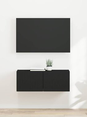 VidaXL TV Wandkast 2 pcs Zwart 60 x 31 x 29.5 cm Bewerkt hout
