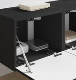 VidaXL TV Wandkast 2 pcs Zwart 60 x 31 x 29.5 cm Bewerkt hout