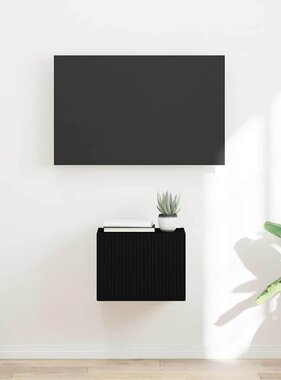 VidaXL TV Wandkast Wandgemonteerd Zwart 60 x 31 x 29.5 cm Bewerkt hout