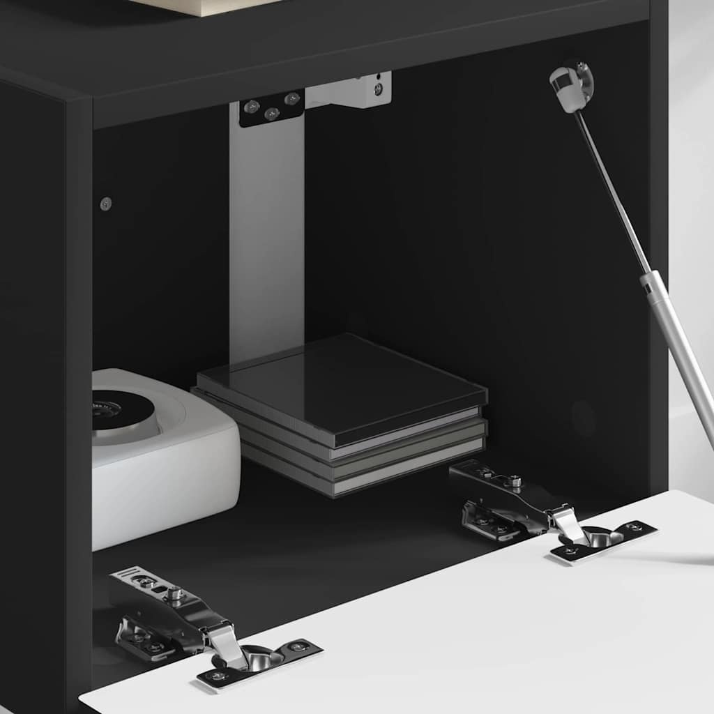 VidaXL TV Wandkast Wandgemonteerd Zwart 60 x 31 x 29.5 cm Bewerkt hout