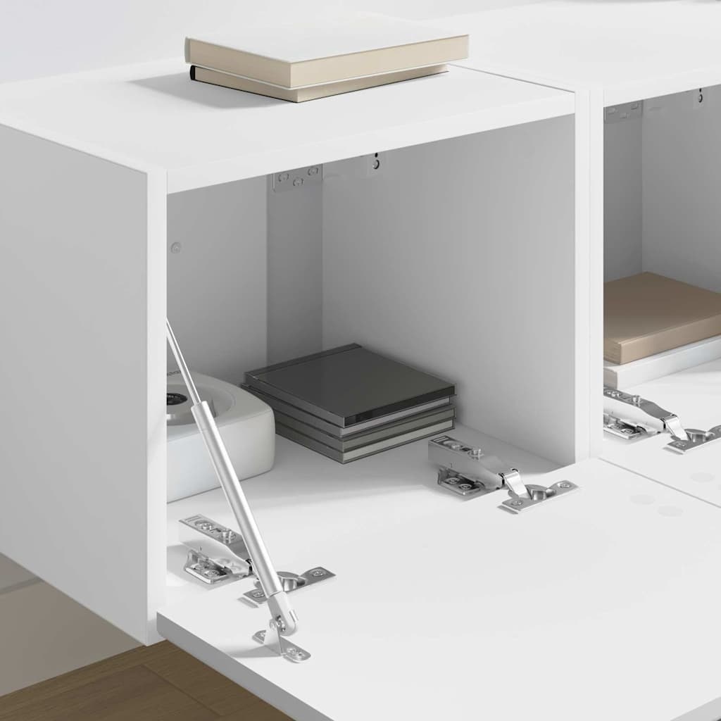 VidaXL TV Wandkast 2 pcs Wit 60 x 31 x 29.5 cm Bewerkt hout