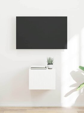 VidaXL TV Wandkast Wandgemonteerd Wit 60 x 31 x 29.5 cm Bewerkt hout