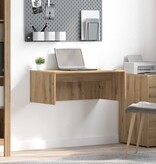VidaXL Aan de muur bevestigd bureau Artisan Eiken 80 x 45 x 30 cm