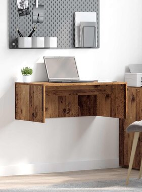 VidaXL Aan de muur bevestigd bureau Oud Hout 80 x 45 x 30 cm