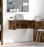 VidaXL Aan de muur bevestigd bureau Gerookt eiken 80 x 45 x 30 cm
