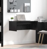 VidaXL Aan de muur bevestigd bureau Zwart Eiken 80 x 45 x 30 cm