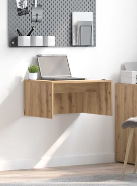 VidaXL Aan de muur bevestigd bureau Artisan Eiken 60 x 45 x 30 cm