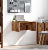 VidaXL Aan de muur bevestigd bureau Oud Hout 60 x 45 x 30 cm