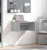 VidaXL Aan de muur bevestigd bureau Grijs Sonoma 60 x 45 x 30 cm