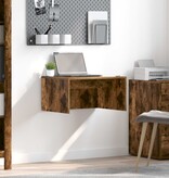 VidaXL Aan de muur bevestigd bureau Gerookt eiken 60 x 45 x 30 cm