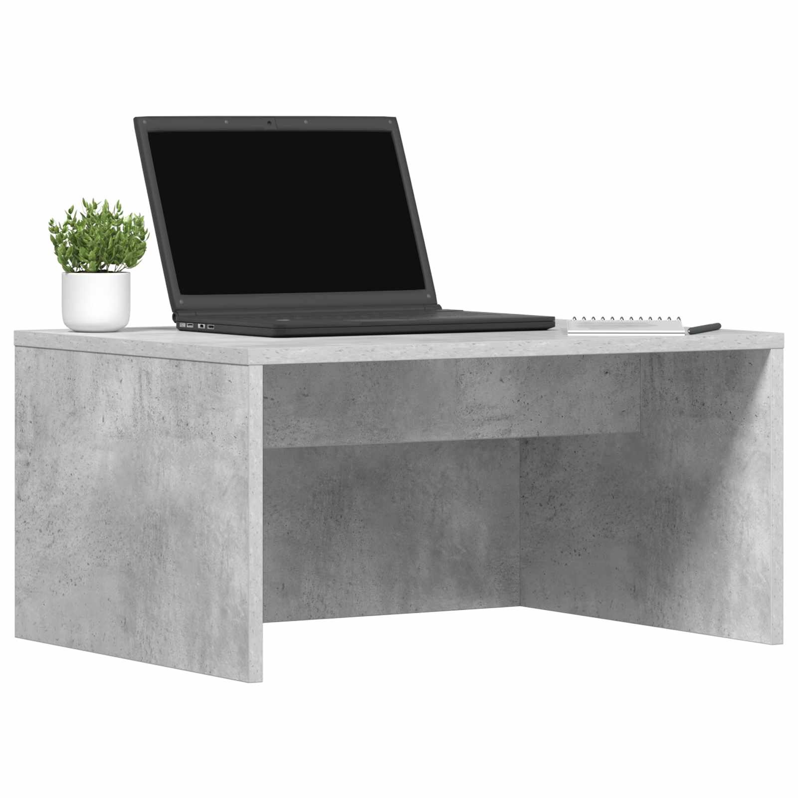 VidaXL Aan de muur bevestigd bureau Beton Grijs 60 x 45 x 30 cm