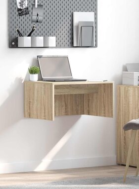 VidaXL Aan de muur bevestigd bureau Sonoma Eiken 60 x 45 x 30 cm