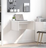 VidaXL Aan de muur bevestigd bureau Wit 60 x 45 x 30 cm Bewerkt hout