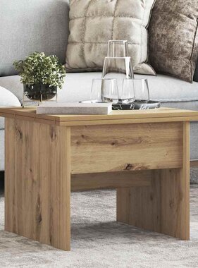 VidaXL Salontafel Artisan Eiken 55 x 54,5 x 45 cm Bewerkt hout