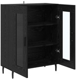 VidaXL Dressoir Zwart Eiken 69,5 x 34 x 90 cm Bewerkt hout