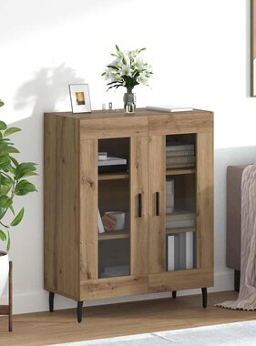 VidaXL Dressoir Artisan Eiken 69,5 x 34 x 90 cm Bewerkt hout