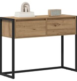 VidaXL Bijzettafel Ambachtelijk eiken 100 x 36 x 75 cm Bewerkt hout