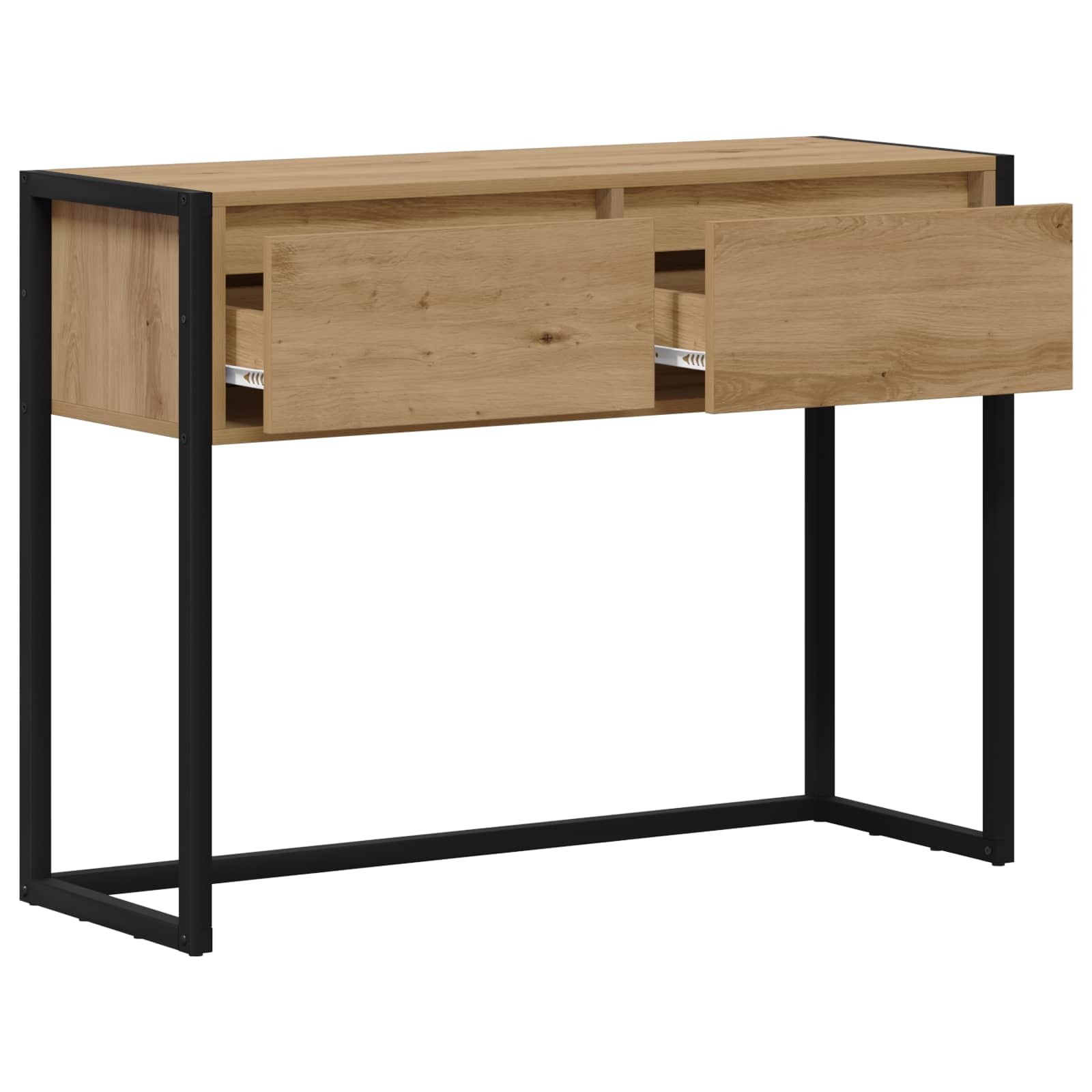 VidaXL Bijzettafel Ambachtelijk eiken 100 x 36 x 75 cm Bewerkt hout