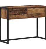 VidaXL Bijzettafel met lade Oud Hout 100 x 36 x 75 cm Bewerkt hout