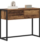 VidaXL Bijzettafel met lade Oud Hout 100 x 36 x 75 cm Bewerkt hout