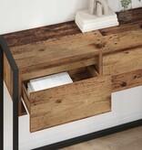 VidaXL Bijzettafel met lade Oud Hout 100 x 36 x 75 cm Bewerkt hout