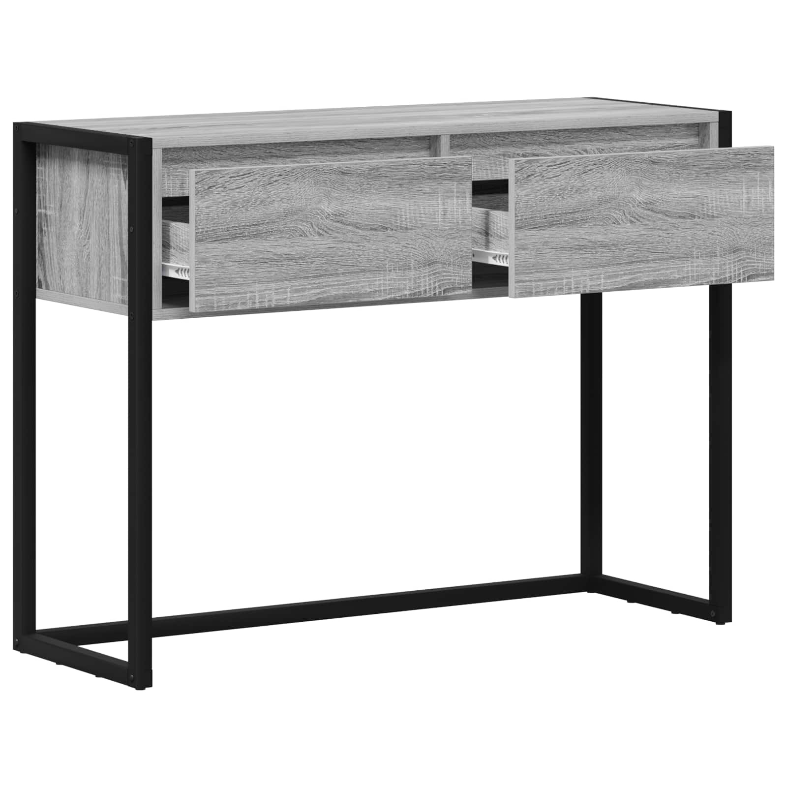VidaXL Bijzettafel met lade Grijs Sonoma 100 x 36 x 75 cm Bewerkt hout