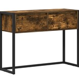 VidaXL Bijzettafel met lade Rook Eik 100 x 36 x 75 cm Bewerkt hout