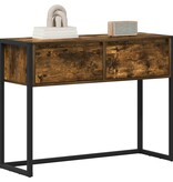 VidaXL Bijzettafel met lade Rook Eik 100 x 36 x 75 cm Bewerkt hout