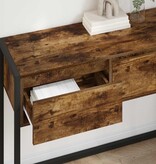 VidaXL Bijzettafel met lade Rook Eik 100 x 36 x 75 cm Bewerkt hout