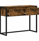 VidaXL Bijzettafel met lade Rook Eik 100 x 36 x 75 cm Bewerkt hout