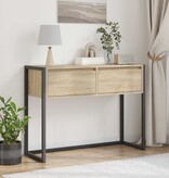 VidaXL Bijzettafel met lade Sonoma 100 x 36 x 75 cm Bewerkt hout