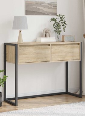 VidaXL Bijzettafel met lade Sonoma 100 x 36 x 75 cm Bewerkt hout