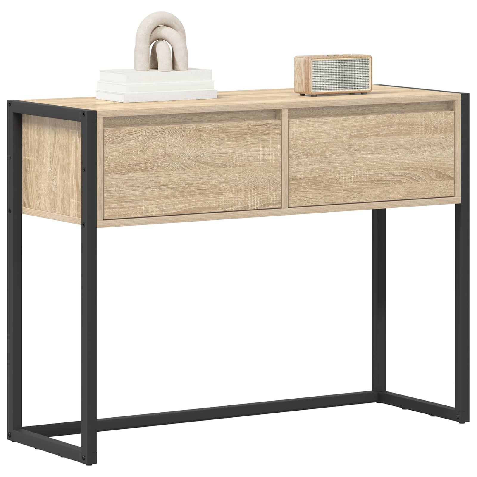 VidaXL Bijzettafel met lade Sonoma 100 x 36 x 75 cm Bewerkt hout