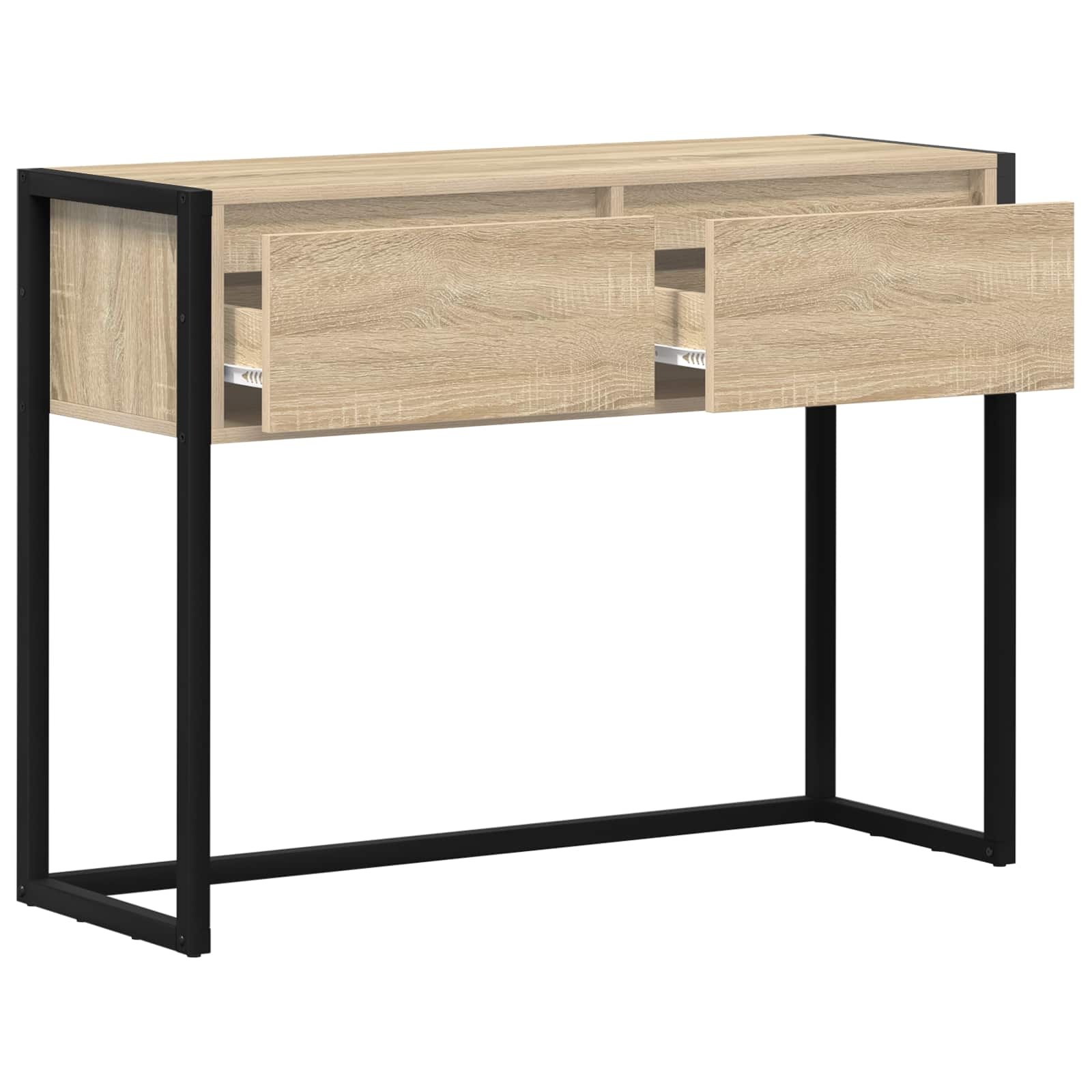 VidaXL Bijzettafel met lade Sonoma 100 x 36 x 75 cm Bewerkt hout