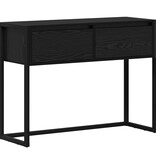 VidaXL Bijzettafel met lade Zwart Eiken 100 x 36 x 75 cm Bewerkt hout