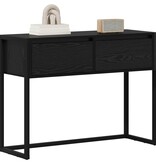 VidaXL Bijzettafel met lade Zwart Eiken 100 x 36 x 75 cm Bewerkt hout