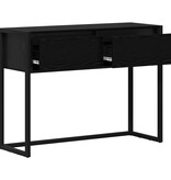 VidaXL Bijzettafel met lade Zwart Eiken 100 x 36 x 75 cm Bewerkt hout