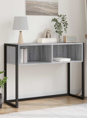 VidaXL Bijzettafel Grijs Sonoma 100 x 36 x 75 cm Bewerkt hout