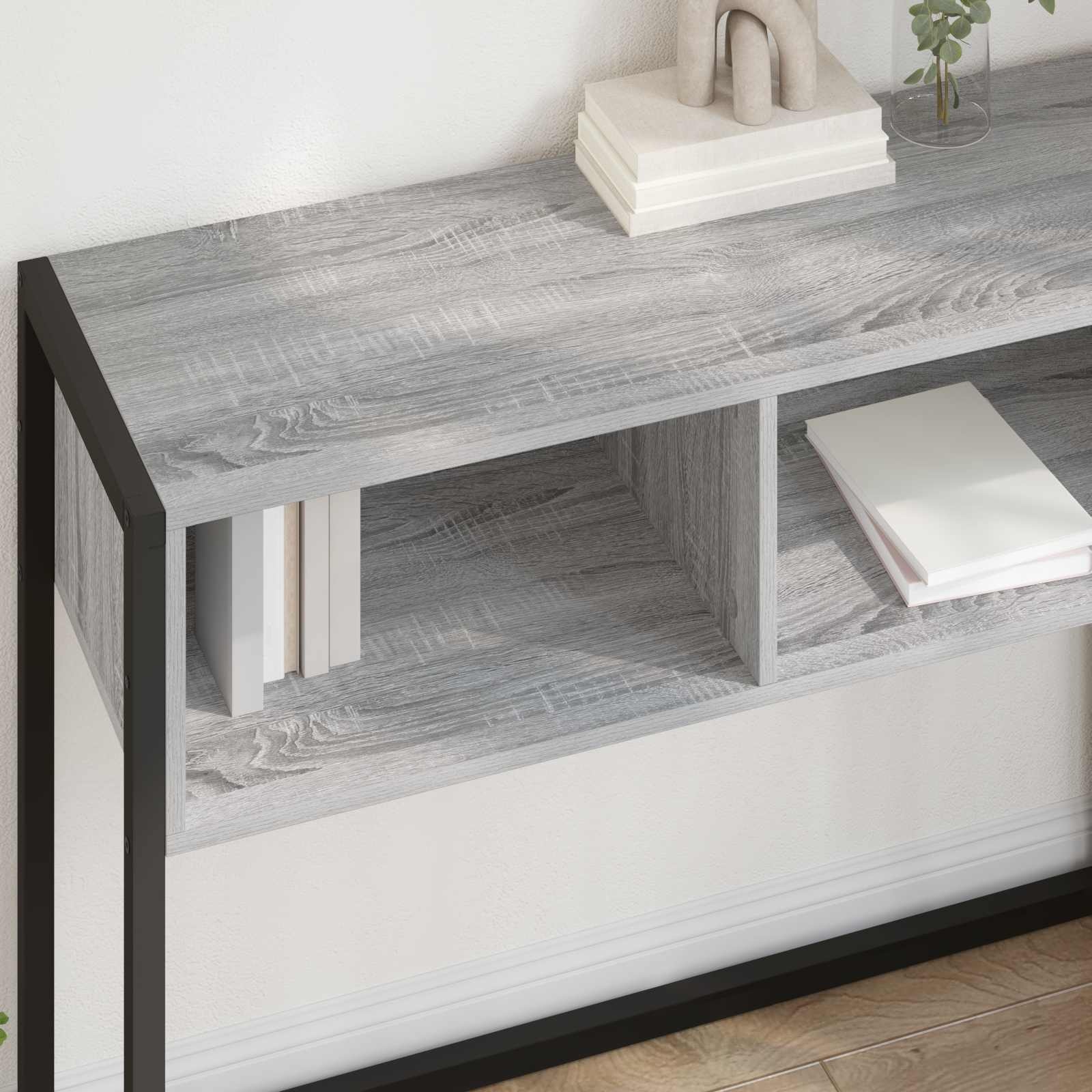 VidaXL Bijzettafel Grijs Sonoma 100 x 36 x 75 cm Bewerkt hout