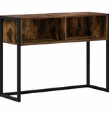 VidaXL Bijzettafel met opslag Rook Eik 100 x 36 x 75 cm Bewerkt hout