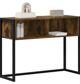 VidaXL Bijzettafel met opslag Rook Eik 100 x 36 x 75 cm Bewerkt hout