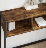 VidaXL Bijzettafel met opslag Rook Eik 100 x 36 x 75 cm Bewerkt hout