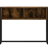 VidaXL Bijzettafel met opslag Rook Eik 100 x 36 x 75 cm Bewerkt hout