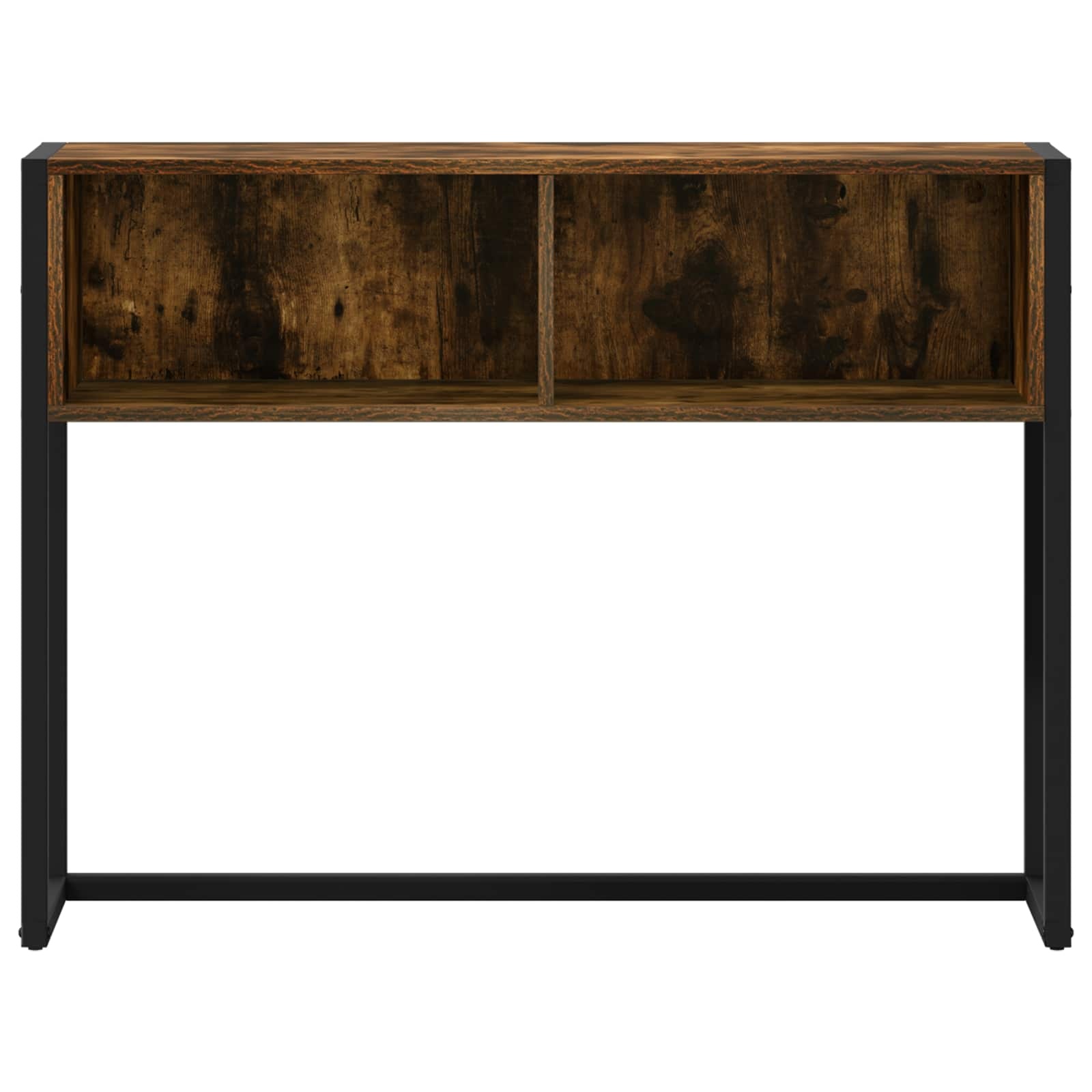 VidaXL Bijzettafel met opslag Rook Eik 100 x 36 x 75 cm Bewerkt hout